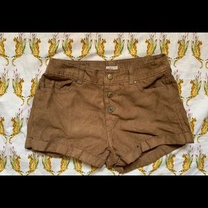 Brown suede Hollister shorts